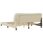 vidaXL Cadre de lit avec LED sans matelas crème 180x200 cm tissu