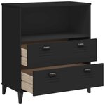 vidaXL Bibliothèque VIKEN noir 80x40x90 cm bois d'ingénierie