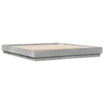 vidaXL Cadre de lit avec LED sans matelas gris béton 200x200 cm