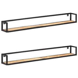 vidaXL Étagères murales 2 Pièces 160 cm Bois de manguier brut