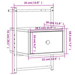 vidaXL Table de chevet murale sonoma gris 35x30x51cm bois d'ingénierie
