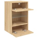vidaXL Meubles TV muraux lumières LED 2 Pièces chêne sonoma 40x30x60 5 cm