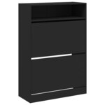 vidaXL Armoire à chaussures 2 tiroirs rabattables noir 80x34x116 cm