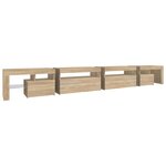 vidaXL Meuble TV avec lumières LED Chêne sonoma 290x36 5x40 cm