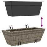 vidaXL Jardinières avec crochets 2 Pièces gris résine tressée