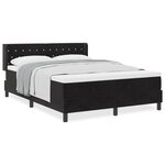 Box Spring vidaXL avec Matelas Noir 140x200 cm Velours