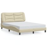 vidaXL Cadre de lit avec LED sans matelas crème 140x200 cm tissu
