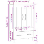 vidaXL Buffet haut blanc brillant 69 5x31x115 cm bois d'ingénierie