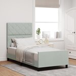 Lit vidaXL Gris clair 90x200 cm Velours