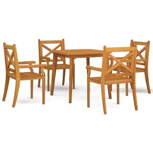 vidaXL Ensemble à manger de jardin 5 Pièces Bois d'acacia solide