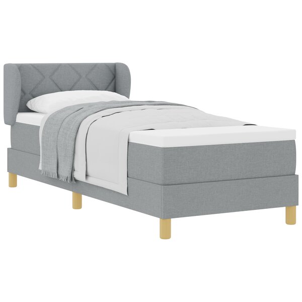Lit à ressorts vidaXL avec matelas Gris clair 80x200 cm Tissu