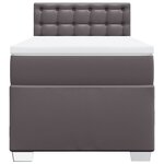 vidaXL Sommier à lattes de lit avec matelas Gris 90x190 cm Similicuir