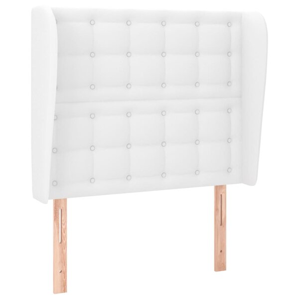 vidaXL Tête de lit avec oreilles Blanc 93x23x118/128 cm Similicuir