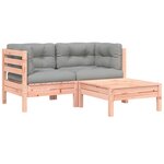 vidaXL Canapé de jardin avec coussins et repose-pied 2 places