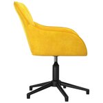 vidaXL Chaise pivotante de bureau Jaune Velours