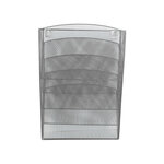 Corbeille murale q-connect 5 cases a4 vertical présentoir métallique 315x93x440mm coloris argent