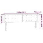 vidaXL Tête de lit à LED Bleu foncé 203x16x78/88 cm Velours