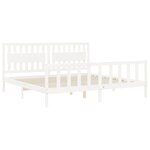 vidaXL Cadre de lit avec tête de lit blanc 200x200 cm bois massif