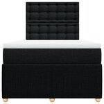 vidaXL Sommier à lattes de lit avec matelas Noir 120x200 cm Tissu