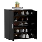 vidaXL Armoire à chaussures Noir 60x35x70 cm Bois d’ingénierie