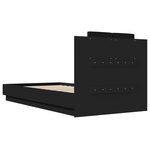 vidaXL Cadre de lit avec LED sans matelas noir 75x190 cm