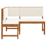 Banc d'angle de jardin vidaXL avec coussins 140x100x91 cm en bois massif d'acacia