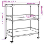vidaXL Chariot de cuisine chêne fumé 100 5x50x105 cm bois d'ingénierie