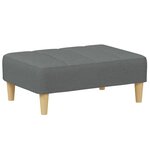 vidaXL Canapé-lit à 2 places avec repose-pied gris foncé tissu