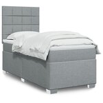 vidaXL Sommier à lattes de lit et matelas Gris clair 90x190 cm Tissu