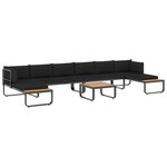 vidaXL Canapé d'angle de jardin à 5 places avec coussins Aluminium WPC