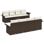 vidaXL Ensemble de canapé de jardin 9 pièces avec coussins en rotin synthétique brun