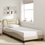 vidaXL Cadre de lit avec lumières LED crème 80x200 cm tissu