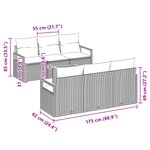 Ensemble de canapé de jardin de 7 pièces vidaXL avec coussins noirs en poly rotin acacia