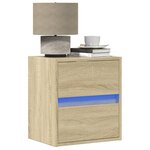 vidaXL Meubles TV muraux lumières LED 2 Pièces chêne sonoma 41x31x45 cm
