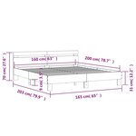 vidaXL Cadre de lit sans matelas noir 160x200 cm