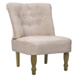vidaXL Fauteuil de style France Crème Tissu