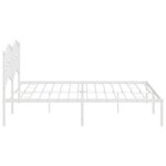 vidaXL Cadre de lit métal avec tête de lit blanc 193x203 cm