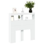 vidaXL Armoire tête de lit avec LED blanc 100x17x102 cm