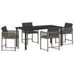 vidaXL Ensemble de salle à manger de jardin 5 pièces avec coussins en poly rattan gris