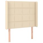 vidaXL Sommier à lattes de lit matelas LED Crème 80x200cm Tissu