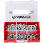 Fischer jeu de chevilles murales sx avec vis fixtainer 210 pcs