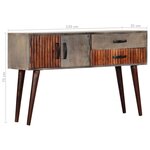 vidaXL Table console Gris 120x35x75 cm Bois de manguier massif brut