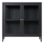 Armoire 2 portes vitrées acier noir 80 x 35 x 80 cm