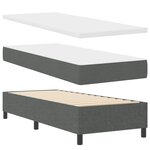 Lit Box Spring vidaXL avec Matelas en Gris Foncé  80x200 cm  Tissu