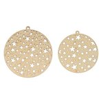2 médaillons en bois ronds Ø 10 cm et 21 cm - Etoiles