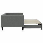 vidaXL Lit de jour avec gigogne sans matelas gris foncé 90x200 cm