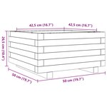 vidaXL Jardinière blanc 50x50x26 5 cm bois de pin massif