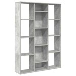 vidaXL Séparateur de pièce/Bibliothèque Gris béton Bois d’ingénierie