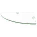 vidaXL Étagère de coin + supports chromés Verre Transparent 35 x 35 cm