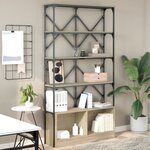 vidaXL Bibliothèque chêne sonoma 100x26x180cm bois ingénierie et métal